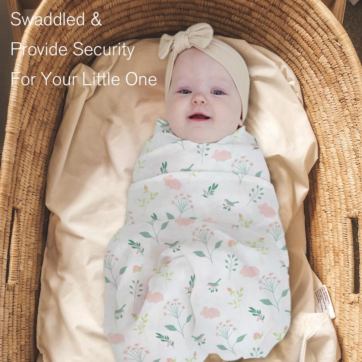 Muslin Swaddle Blankets, 4 Pack Newborn Receiving Blanket Neutral, Soft Breathable 100% Cotton Muslin Baby Blanket for Boys & Girls, Large 47 x 47 inches